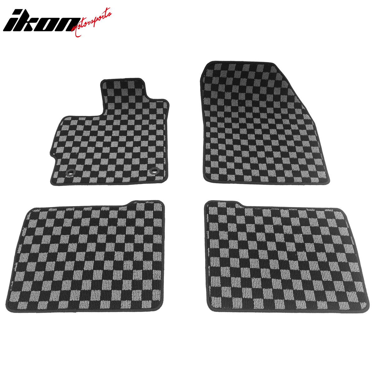 2012-2015 Toyota Prius Plug-In Floor Mats Carpet Black Gray Plaid Polypropylene