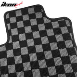 2012-2015 Toyota Prius Plug-In Floor Mats Carpet Black Gray Plaid Polypropylene
