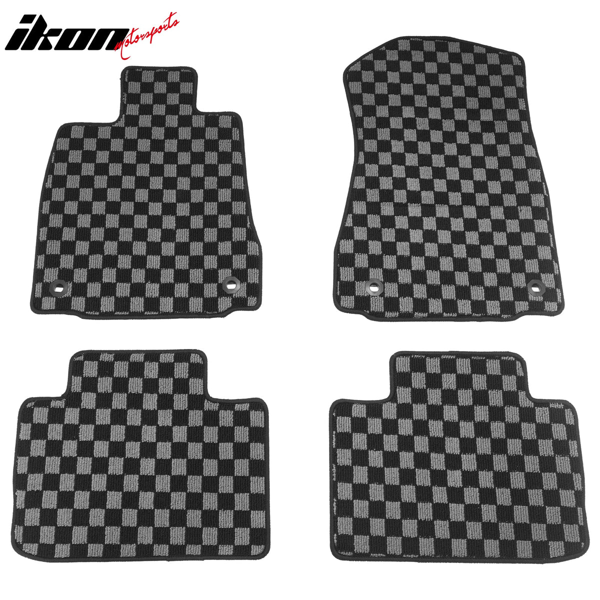 2014-2025 Lexus IS200t IS250 IS300 IS350 IS500 2WD RWD Floor Mats Black Gray Plaid Polypropylene