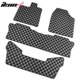2016-2022 Honda Pilot 7 Passengers Floor Mats Carpet Black Gray Plaid Polypropylene