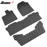 2016-2022 Honda Pilot 7 Passengers Floor Mats Carpet Black Gray Plaid Polypropylene