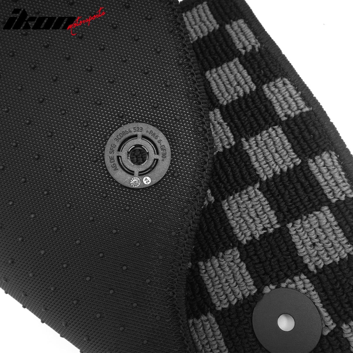 2015-2019 Ford Explorer Floor Mats Carpet Black Gray Plaid Polypropylene