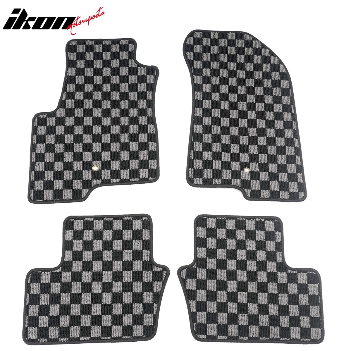 2007-2016 Jeep Compass & Patriot Floor Mats Carpet Black Gray Plaid Polypropylene