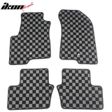 2007-2016 Jeep Compass & Patriot Floor Mats Carpet Black Gray Plaid Polypropylene