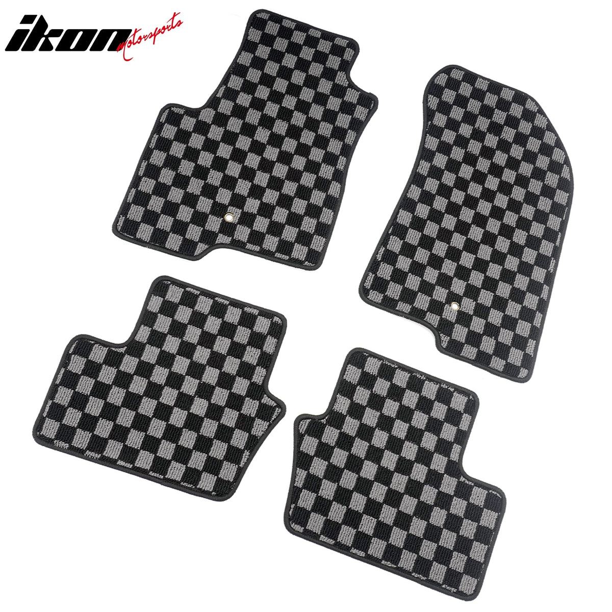 2007-2016 Jeep Compass & Patriot Floor Mats Carpet Black Gray Plaid Polypropylene