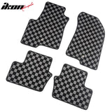 2007-2016 Jeep Compass & Patriot Floor Mats Carpet Black Gray Plaid Polypropylene