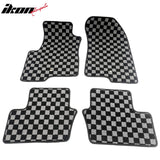 2007-2016 Jeep Compass & Patriot Floor Mats Carpet Black Gray Plaid Polypropylene