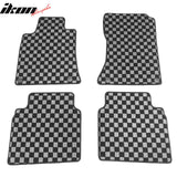 2019-2025 Nissan Altima Floor Mats Carpet Black Gray Plaid Polypropylene