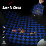 Front Rear Full Set Waterproof Floor Mats for Toyota Corolla 2009-2013 Black Blue Plaid Checkered Carpets PP & Loop Pile Surface & TPE Backing 4PCS
