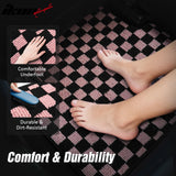 Front Rear Full Set Waterproof Floor Mats for Toyota Corolla 2009-2013 Black Pink Plaid Checkered Carpets PP & Loop Pile Surface & TPE Backing 4PCS