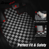 BMW 3 Series E46 2DR 4DR 1998-2006 Floor Mats Carpet Black Gray Plaid Polypropylene