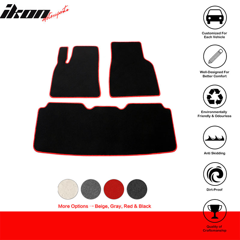 2012-2019 Tesla Model S Latex Floor Mats All Weather Carpet Black