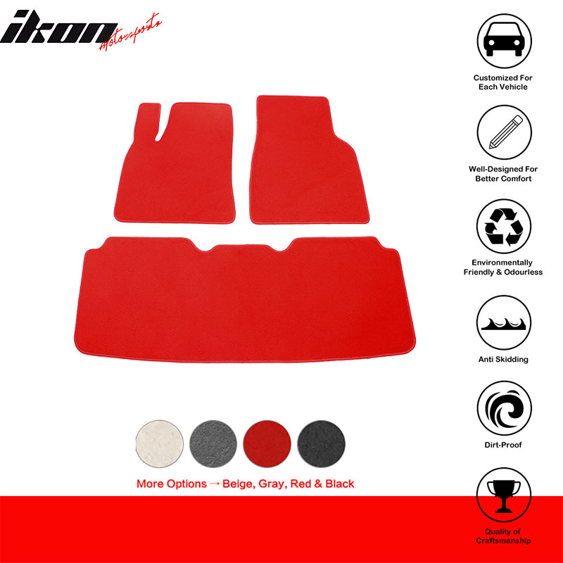 2012-2019 Tesla Model S Latex Floor Mats All Weather Carpet Black