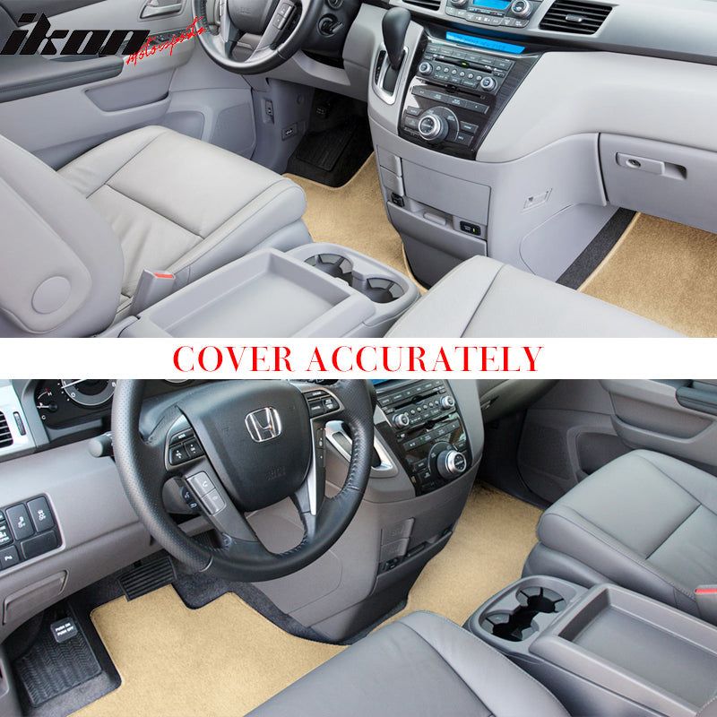 2011-2017 Honda Odyssey Car Floor Mats Carpet 3PC Nylon