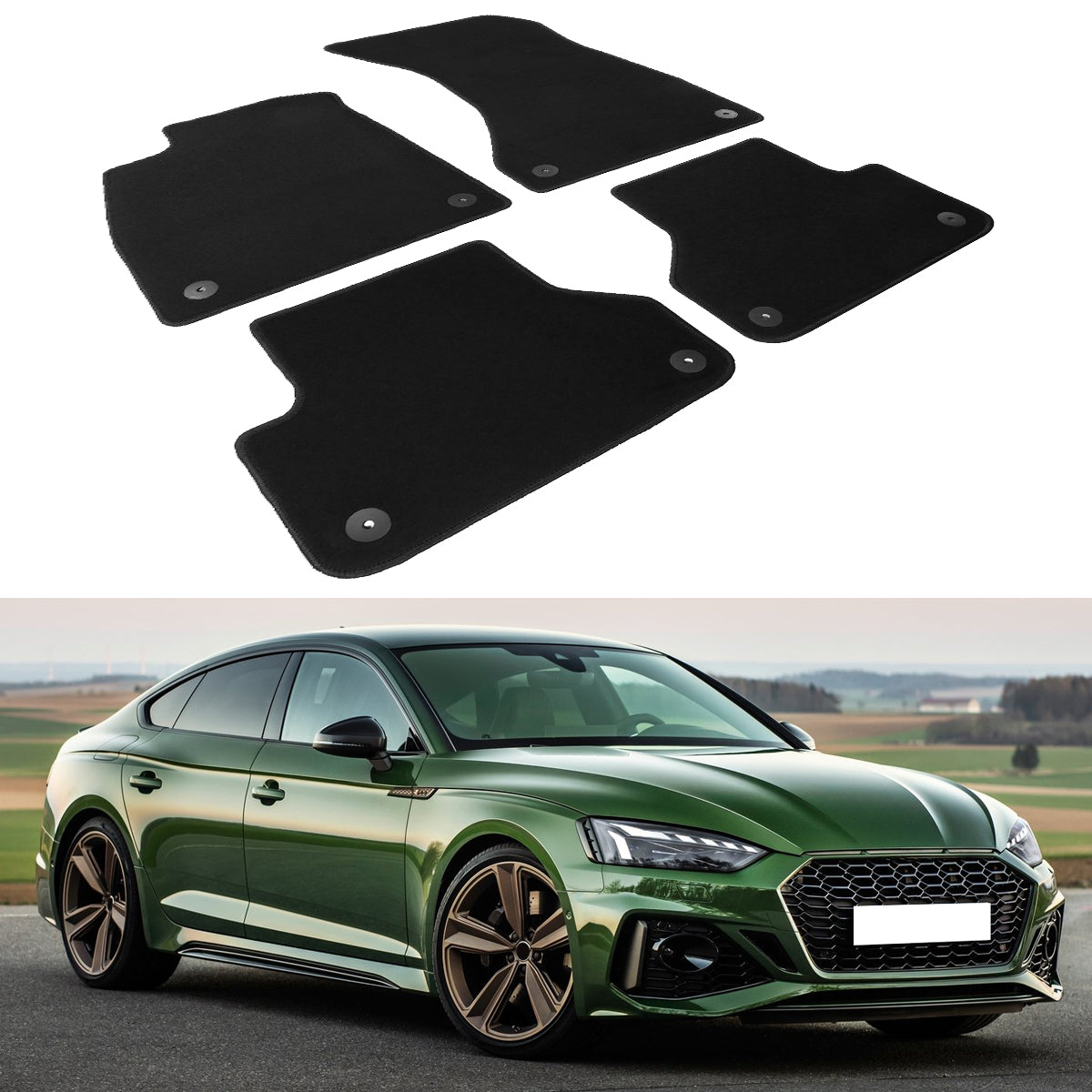 2018-2024 Audi A5 RS5 S5 Sportback Nylon Floor Mats Front Rear Carpet