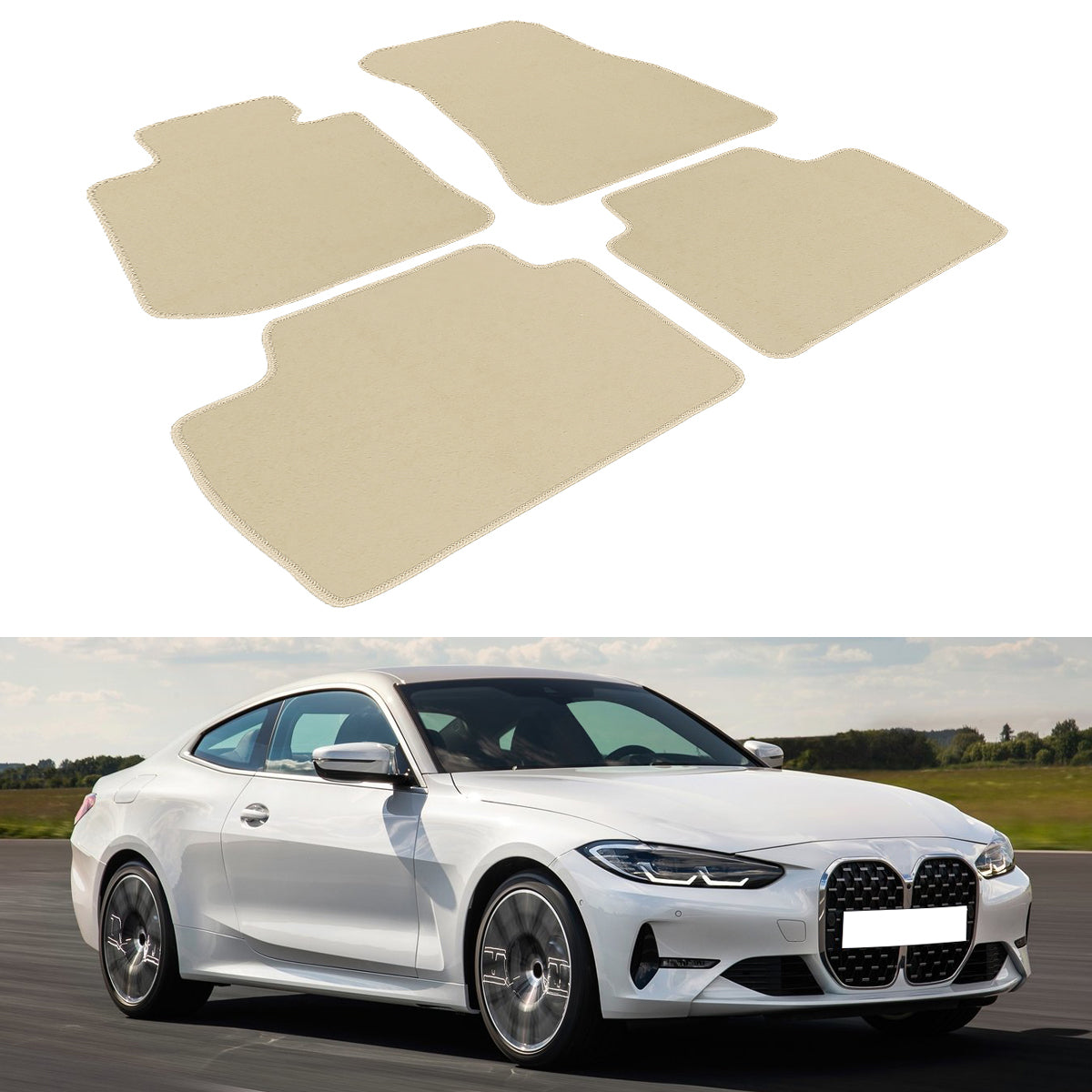 2021-2025 BMW G22 4 Series Nylon Floor Mat Front Rear Carpet Set