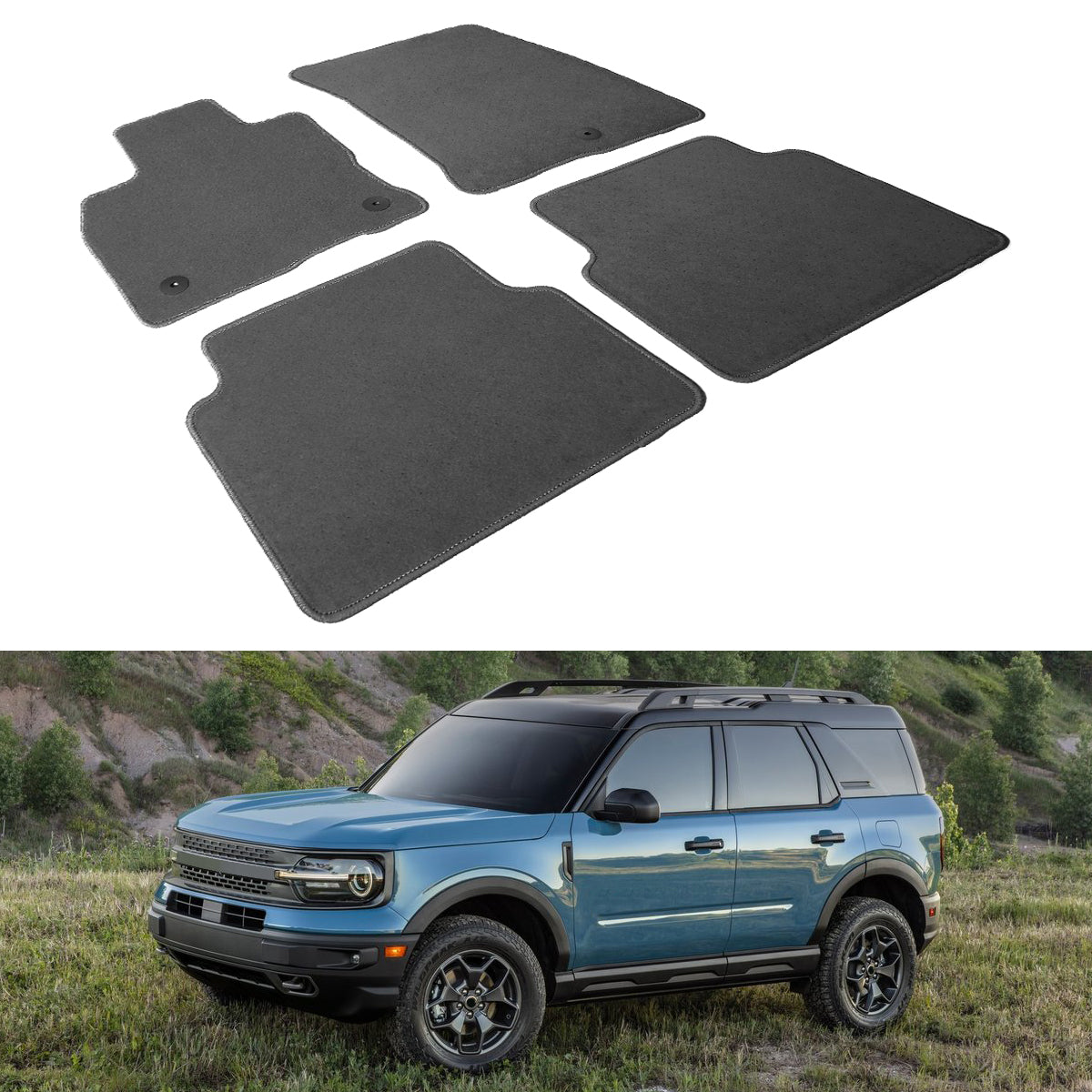 2021-2025 Ford Bronco Sport Nylon Floor Mats Front Rear Carpets