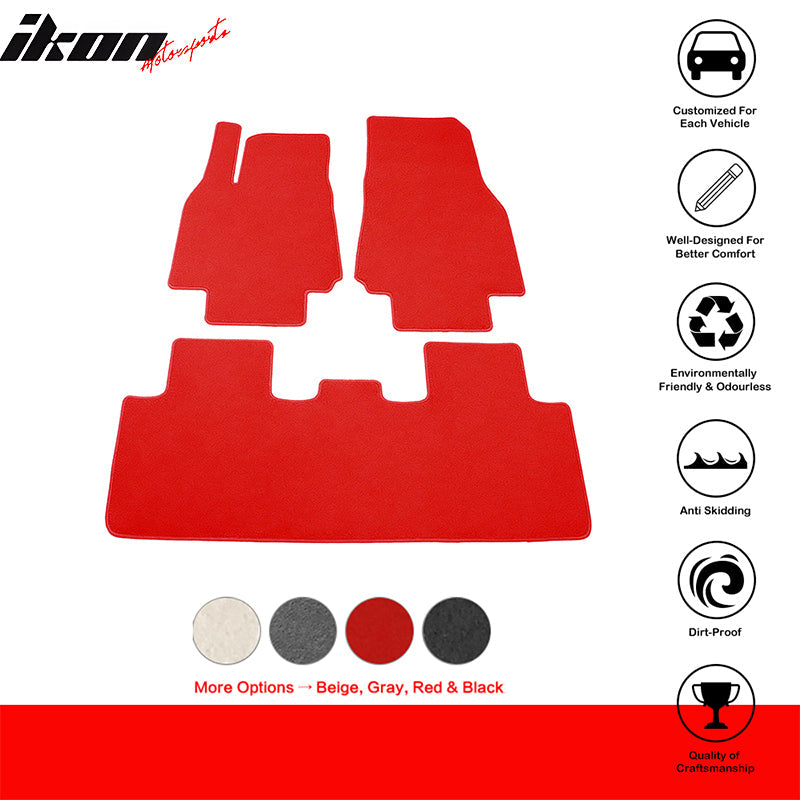 2020-2024 Tesla Model Y OE Red Front Rear Floor Mats Carpets Nylon