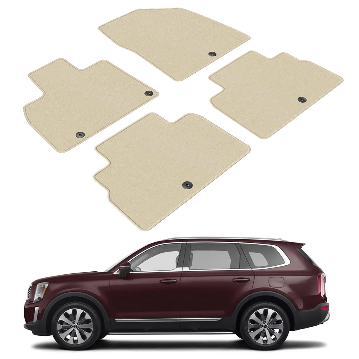 2020-2024 Kia Telluride OE Front Rear Floor Mats Carpets Nylon