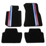 Car Floor Mat for 2022-24 BMW 2 Series OE Black 3 Color Stripes Nylon