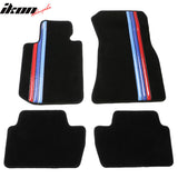Car Floor Mat for 2022-24 BMW 2 Series OE Black 3 Color Stripes Nylon
