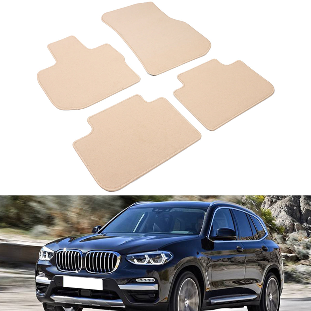 2018-2024 BMW G01 X3 G02 X4 Floor Mats Nylon Front Rear Row Carpet 4PC