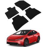 2023-2024 Toyota Prius Prime 4PCS Black Front Floor Mats Carpets Nylon