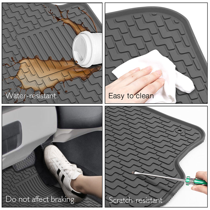 2015-2024 Ford F-150 Crew Cab Latex Floor Mats All Weather Carpet