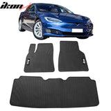 2012-2019 Tesla Model S Latex Floor Mats All Weather Carpet Black