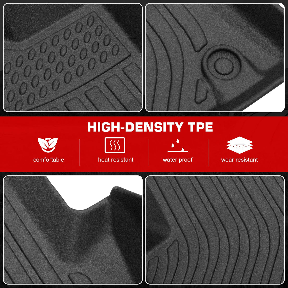 Floor Mats for Audi A4/S4 Sedan 2009-2016 & Allroad Wagon 2013-2016 All Weather Carpets Liner Guard TPE 3PCS Set