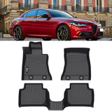 2017-2025 Alfa Romeo Giulia RWD Floor Mats TPE Carpets 3D Boot Liner