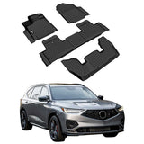 Car Floor Mat for 2022-2025 Acura MDX All Weather 3D 3 Rows  Liner TPE