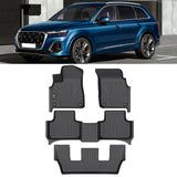 2020-2025 Audi Q7/SQ7 Floor Mats TPE 3D All Weather IKON Style Carpets