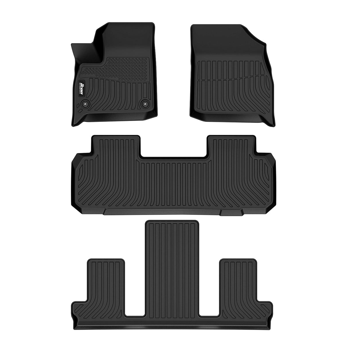 3D TPE Floor Mats 1st 2nd Row Liners for Buick Enclave 2018-2024 3PCS Set