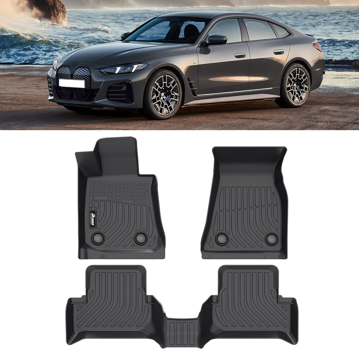 2022-2026 BMW G26 i4 Floor Mats TPE Carpets 3D All Weather Boot Liner