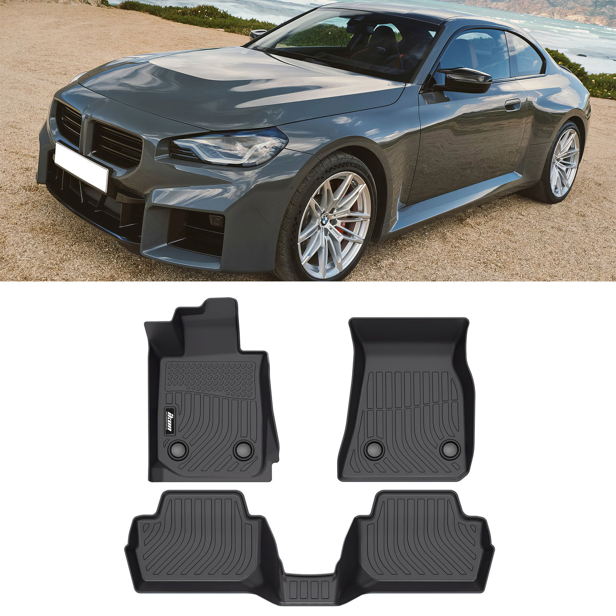 2022-2026 BMW G42 G87 M2 Floor Mats TPE Carpets 3D Front Rear Liner