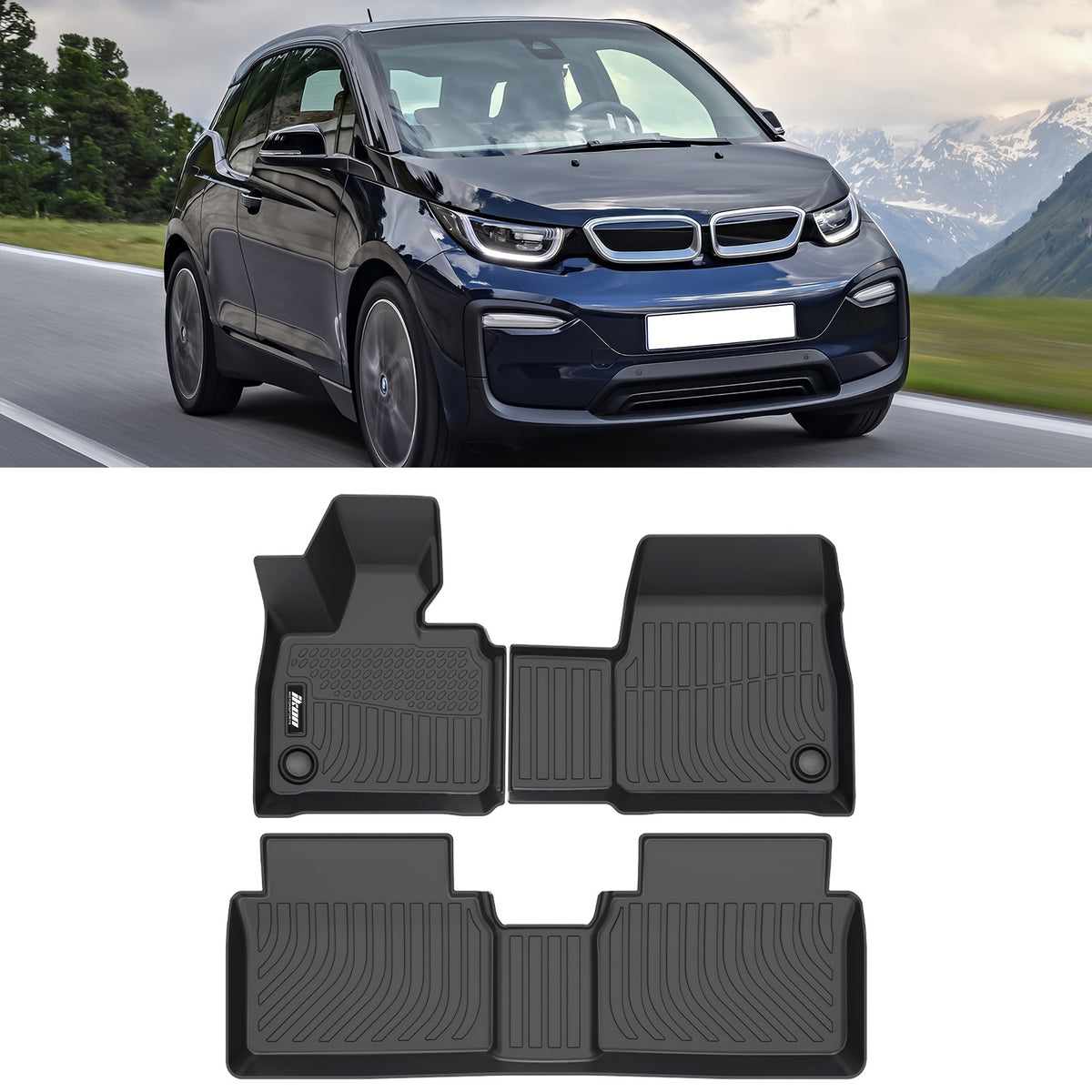 2014-2019 BMW I01 i3 Floor Mats TPE Carpets 3D All Weather Boot Liner