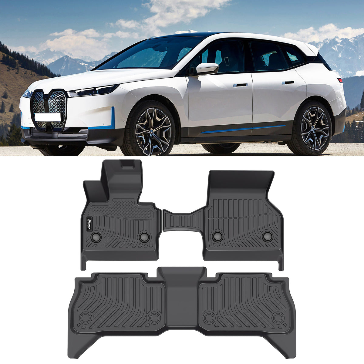2022-2026 BMW I20 IX Floor Mats TPE Carpets 3D All Weather Boot Liner