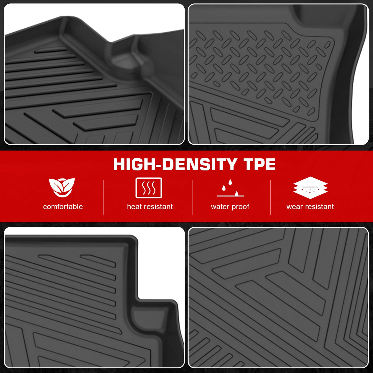 2012-2015 Honda Civic Sedan 3D IKON Floor Mats All Season Carpets TPE
