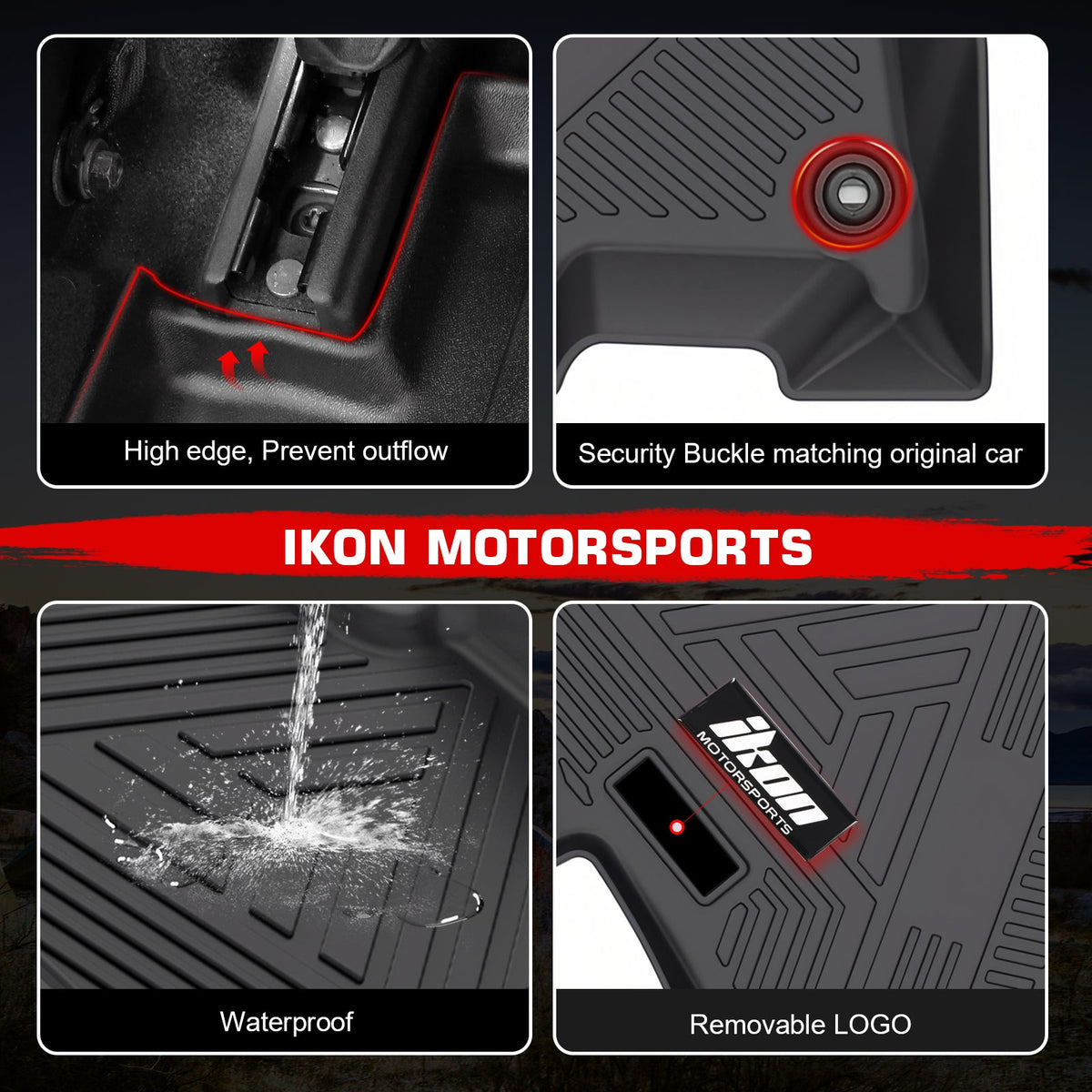 2012-2015 Honda Civic Sedan 3D IKON Floor Mats All Season Carpets TPE