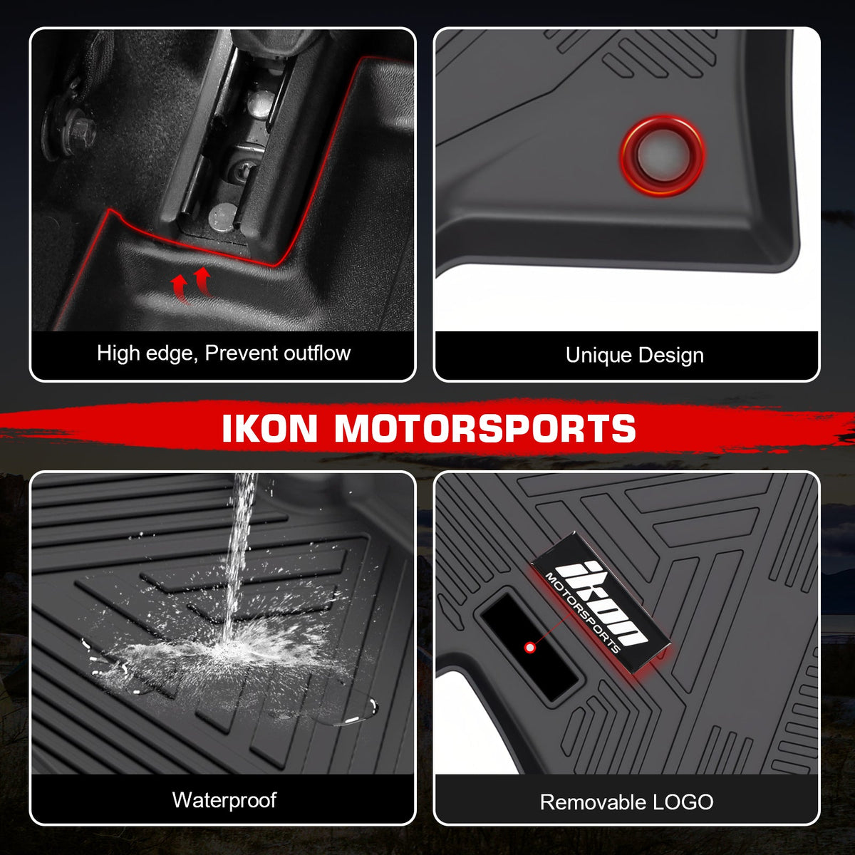 Floor Mats for Ford F-150 Crew Cab 2009-2014 IKON All Season Carpets TPE