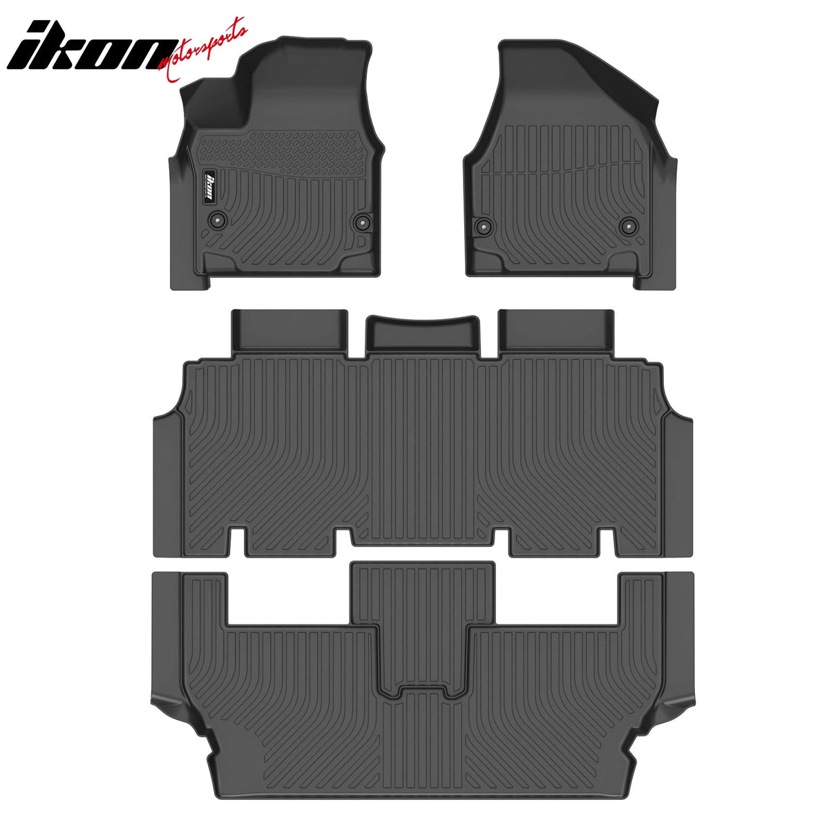 2017-2024 Chrysler Pacifica Touring & 2025-2027 Select 3D TPE All Weather Waterproof Driver Passenger Side Interior Floor Mats Cargo Liner Carpets