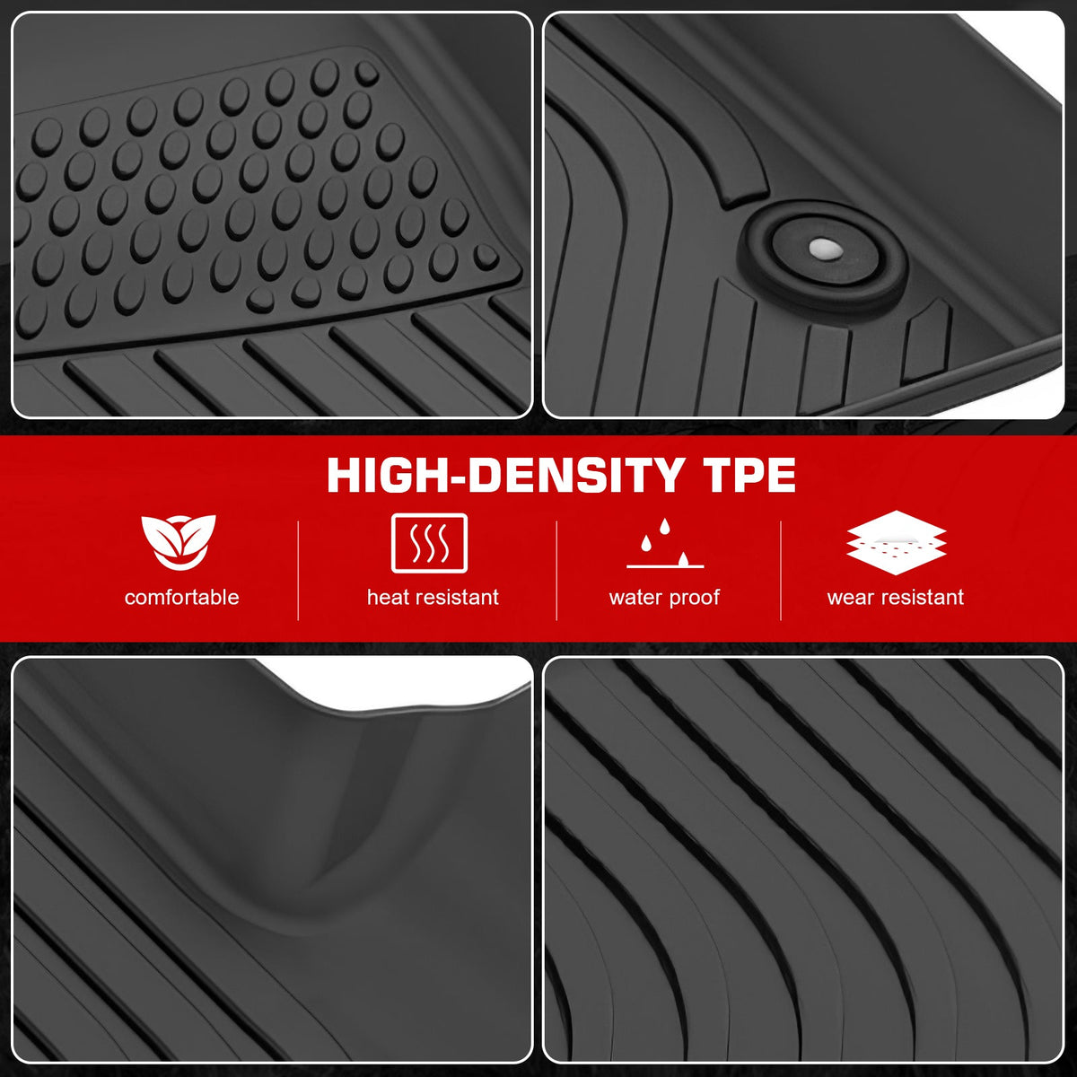 Floor Mats for Chevrolet Sonic 2012-2020 All Weather Carpets Liner Guard TPE 3PCS Set