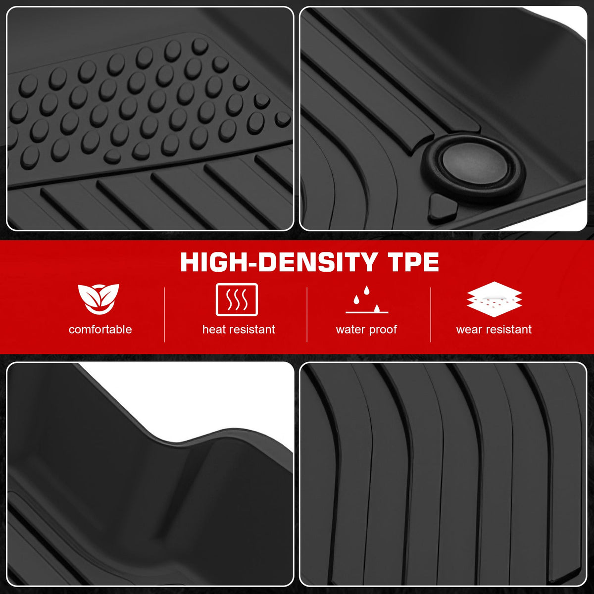 Floor Mats for Chevrolet Spark 2013-2015 All Weather Carpets Liner Guard TPE 3PCS Set