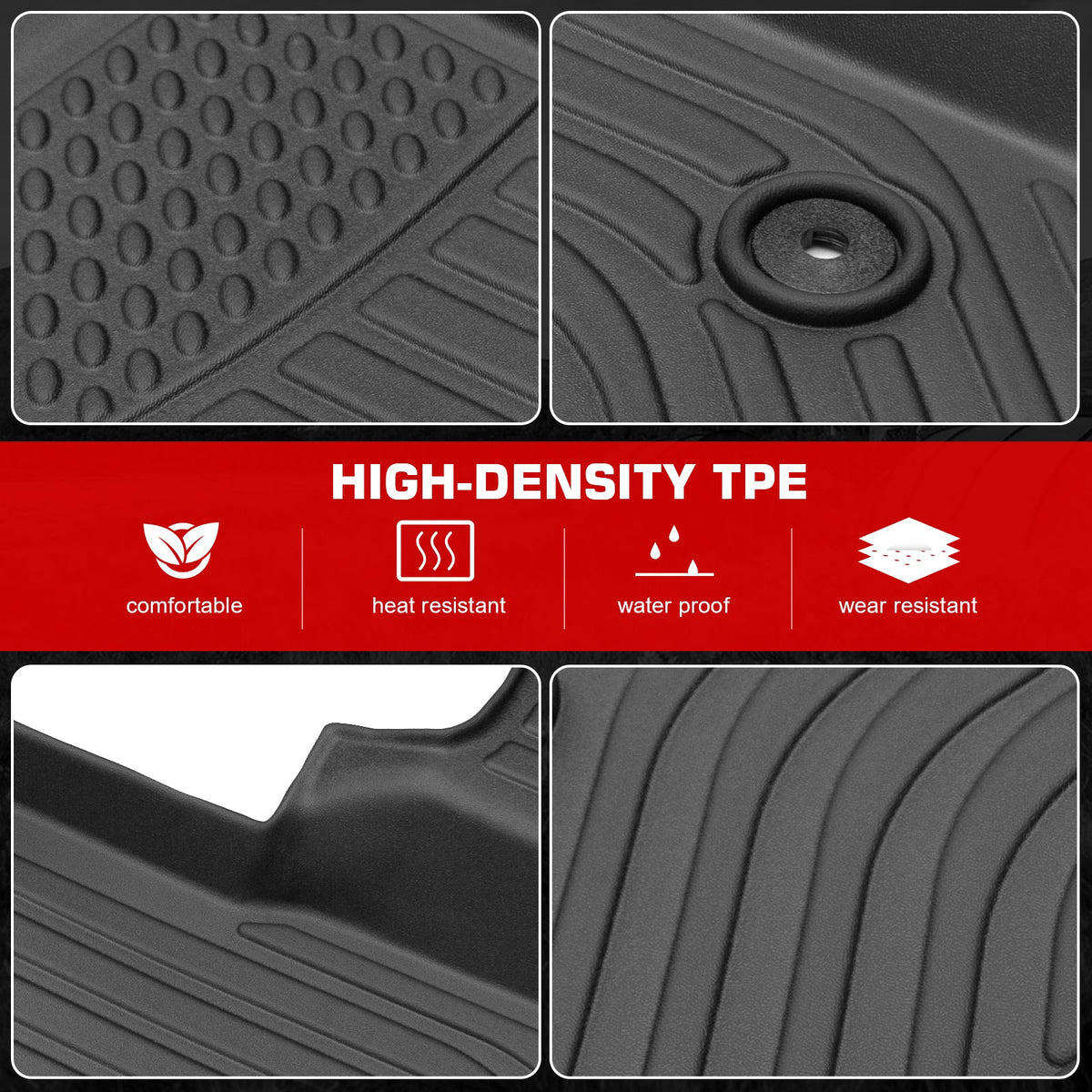 Floor Mats for Chevrolet Spark 2016-2022 All Weather Carpets Liner Guard TPE 3PCS Set