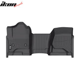 2014-2019 Chevy Silverado& GMC Sierra 1500 2500HD 3500HD Crew Cab Floor Mats All Weather Carpets Liner Guard TPE 2PCS Set