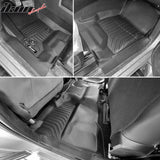 Floor Mats for Chevy Silverado& GMC Sierra 1500 2500HD 3500HD Double Cab 2014-2019 All Weather Carpets Liner Guard TPE 3PCS Set