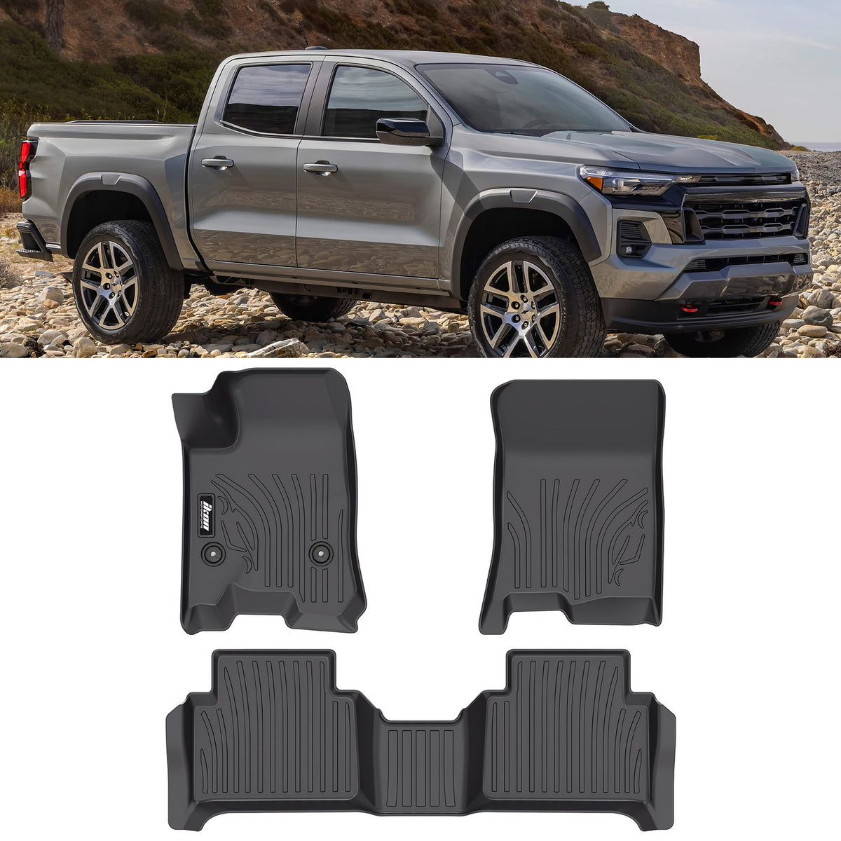 2023-2025 Colorado/Canyon Floor Mats TPE Carpets 3D All Weather Liner