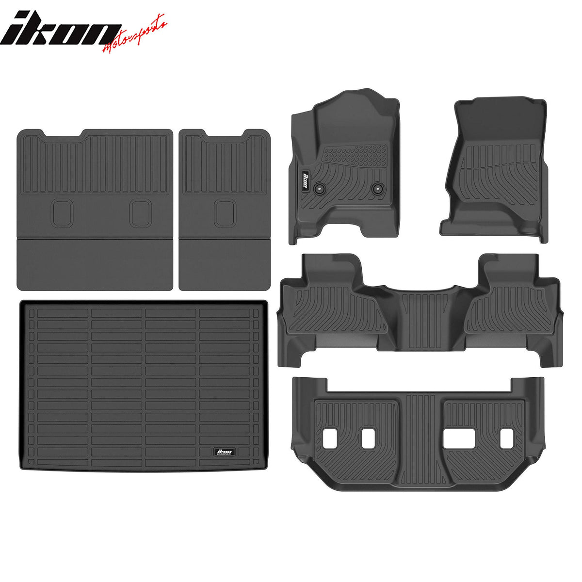 2015-2020 Chevrolet Suburban& GMC Yukon XL Floor Mats+ Trunk Mat+ Backrest Mats All Weather Carpets Liner Guard TPE