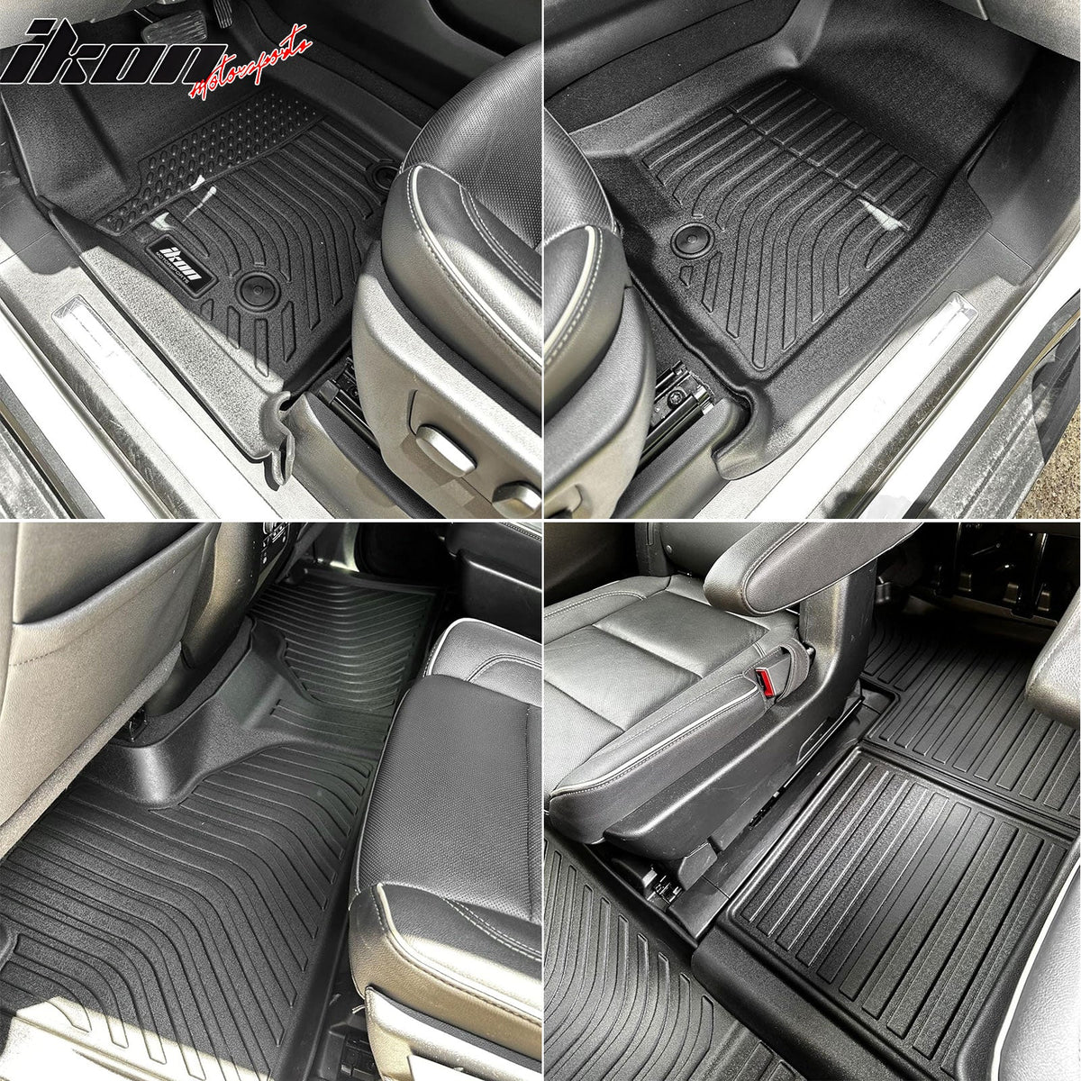 Floor Mats for Chevy Suburban/GMC Yukon XL/Cadillac Escalade ESV 2021-2026 7 Seats All Weather Carpets Liner Guard TPE 4PCS Set